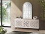 Giner y Colomer Aparador Madera de Mango y Patas Metal Blanco Envejecido 80x190x38 cm